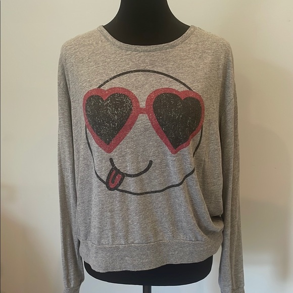 Tops - Gray Heart Eyes Sweatshirt